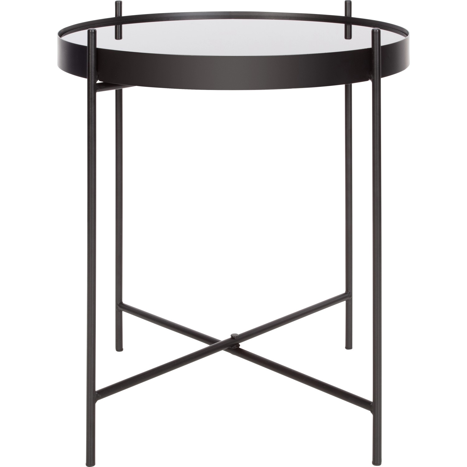 Beistelltisch mit Glasplatte Dark Wonder Ø 43 cm H: 45 cm Schwarz günstig online kaufen