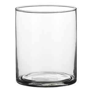 Zylindrische Vase Carly von Mica Decorations, 12x15 cm, Klarglas, ideal für Blumen.