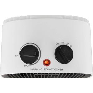 Midea Heizlüfter NF20-20A, weißes Gehäuse mit zwei Drehreglern für Temperatur und Gebläse.