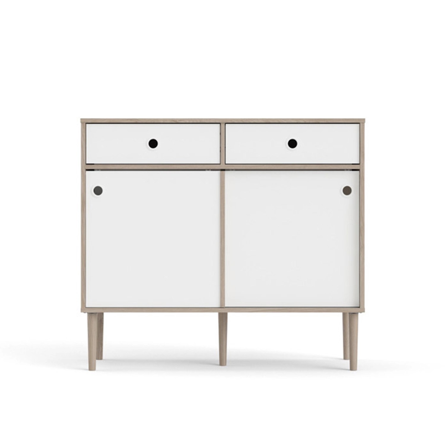 ebuy24 Penny Sideboard 2 Schiebetüren und 2 Schubladen Hickory-Dekor und Ma günstig online kaufen