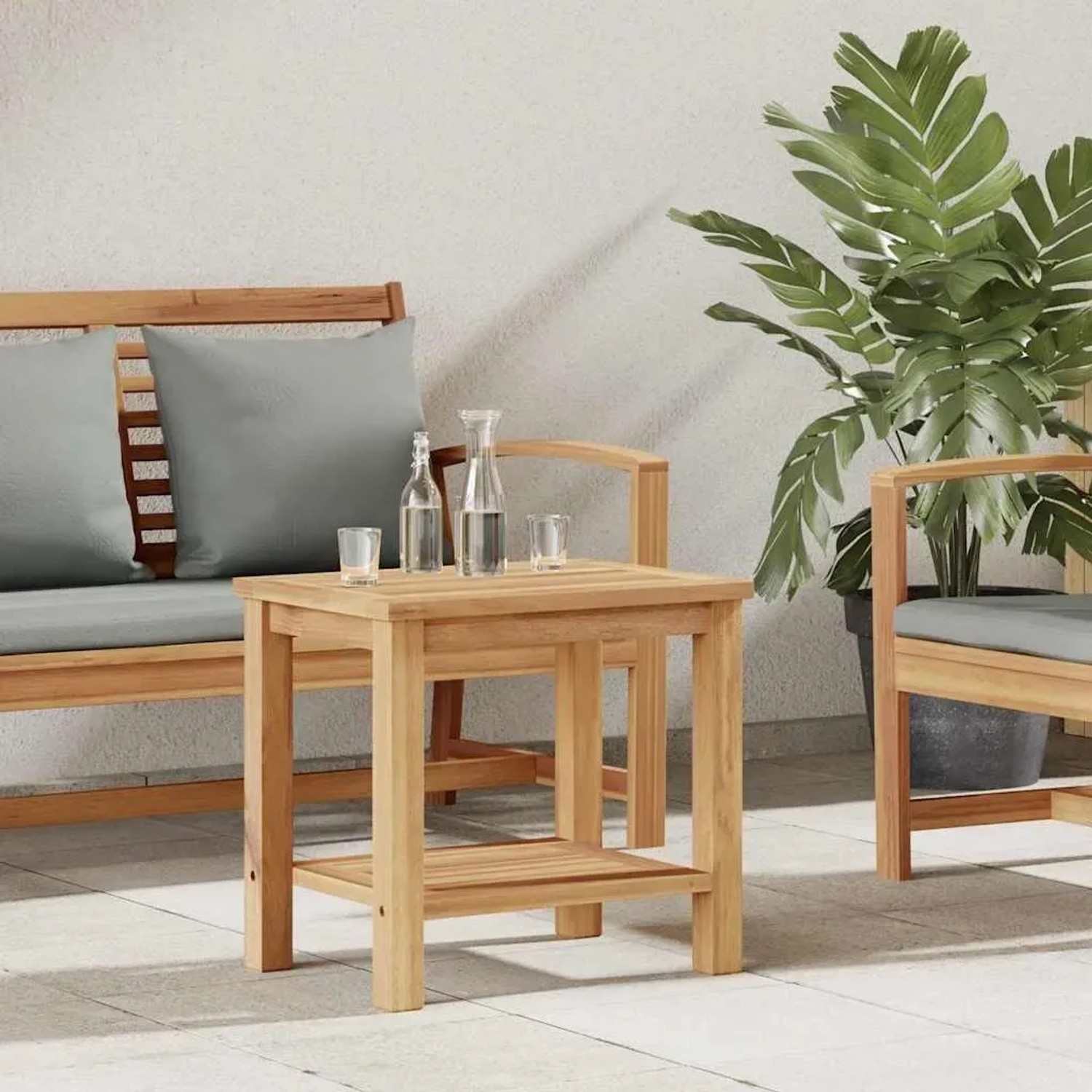 vidaXL Couchtisch Braun 50 x 35 x 45 cm Teak-Massivholz 42002307_2