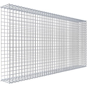 Gabiona Anbaukorb, 100x200x20cm, Maschenweite 5x5cm, aus verzinktem Drahtgitter. Erweiterung für Gabionen.