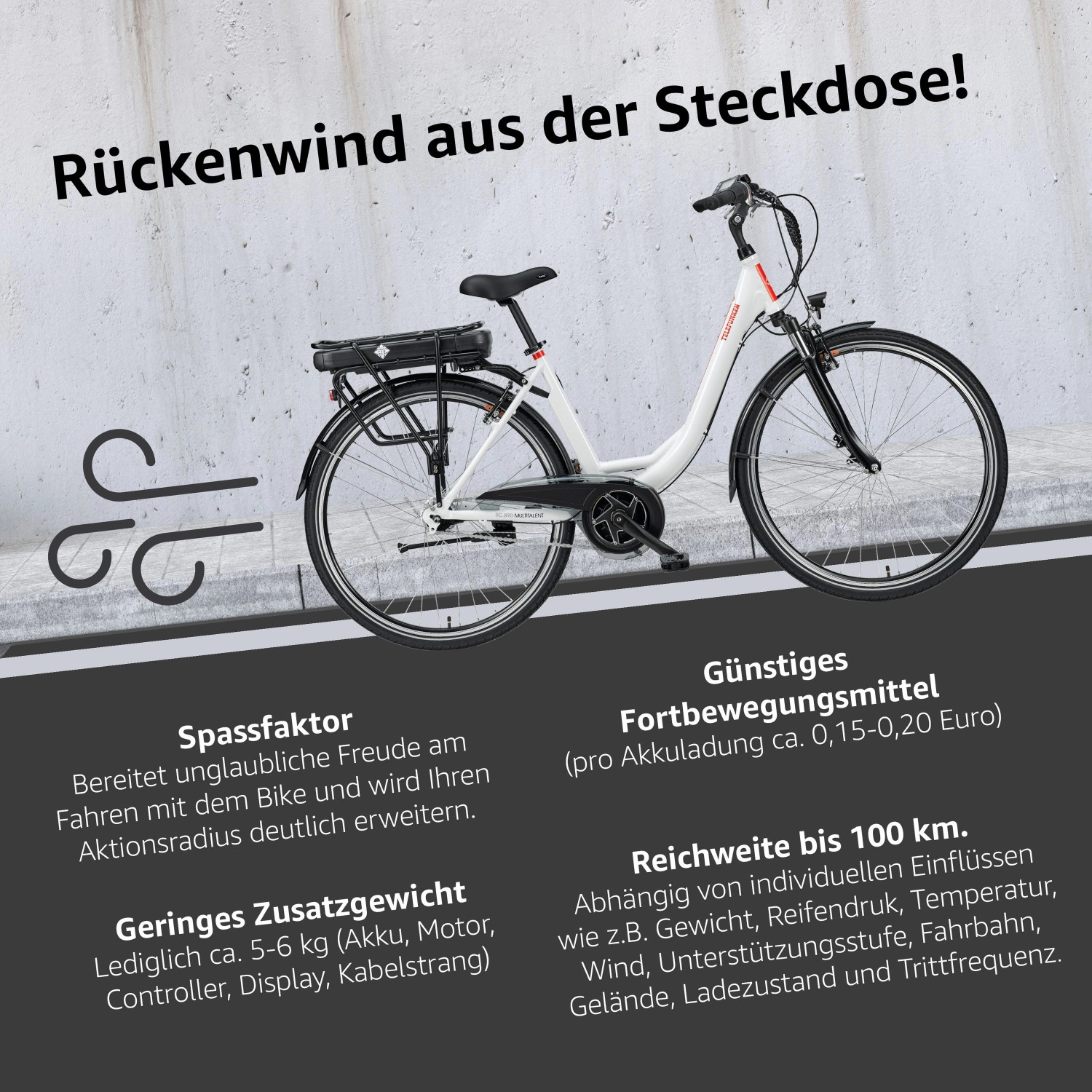 Telefunken City EBike 28 Zoll Mittelmotor 7Gang Nabenschaltung 468Wh