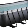 Exit Black Leather Pool, 540x250x100 cm, mit Sandfilterpumpe und Abdeckung. Stahlrahmenpool in Schwarz.