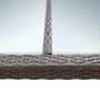 Detailansicht: Brauner vidaXL Garten-Esstisch aus Poly Rattan mit Glasplatte.