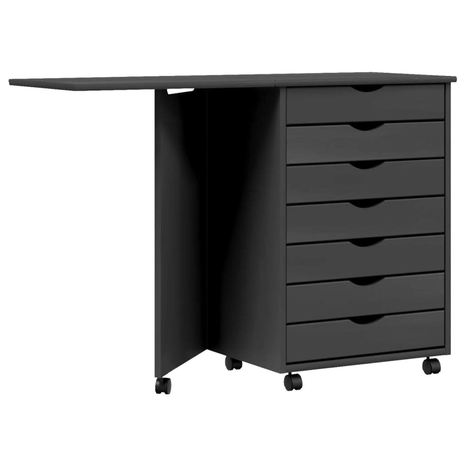 vidaXL Rollschrank mit Schreibtisch MOSS Grau Massivholz Kiefer günstig online kaufen