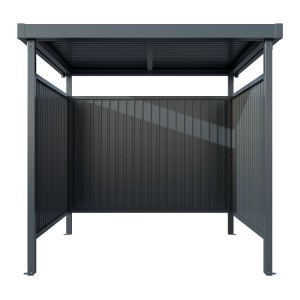 Floraworld Multifunktionsunterstand Smoke Vorderseite Offen 204 x 214 x 214 cm