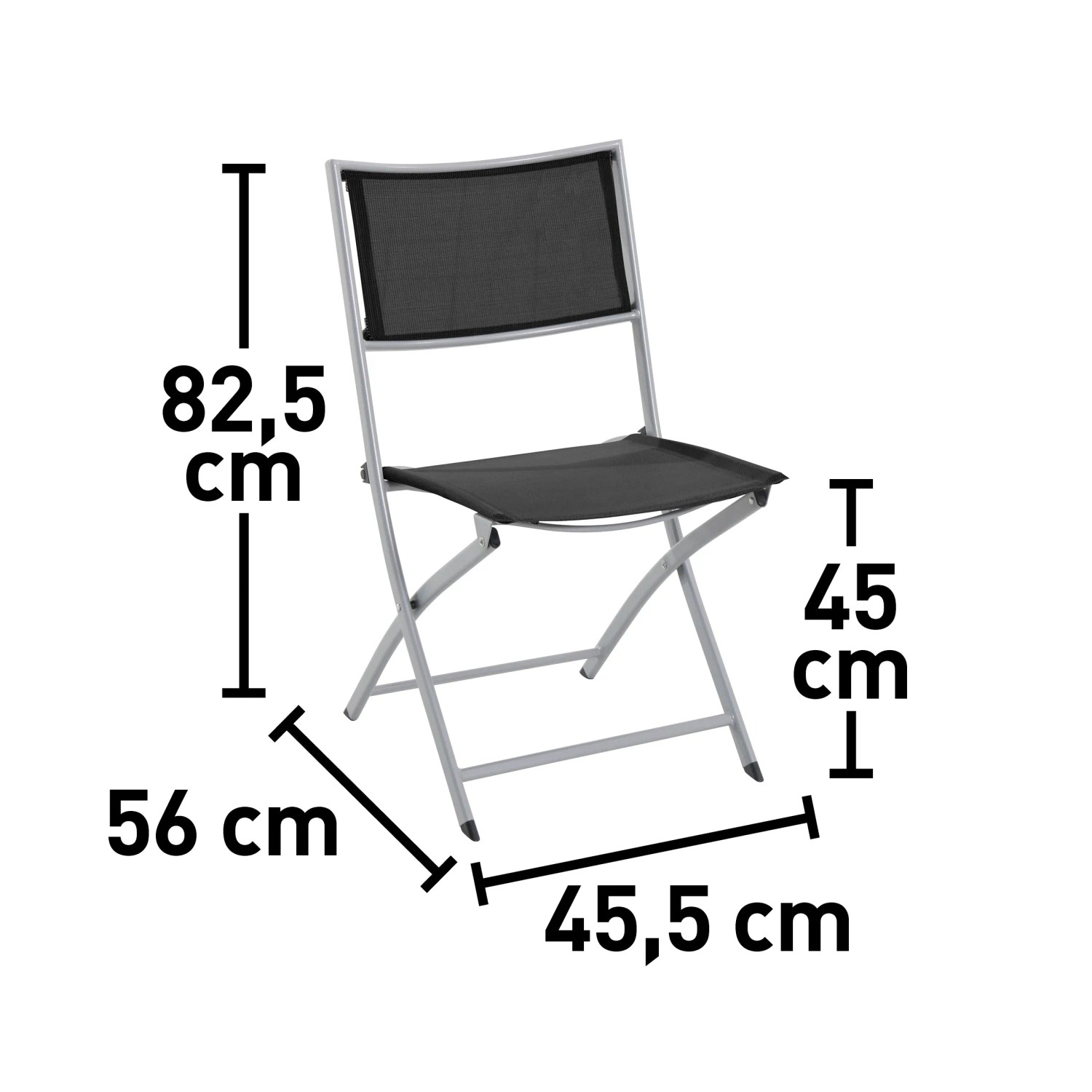 Klappbarer Gartenstuhl Suriname ohne Armlehnen, Stahlgestell, Textilbespannung, verschiedene Farben.