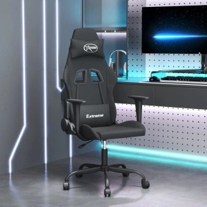 vidaXL Gaming-Stuhl mit Massagefunktion Schwarz Stoff 345472