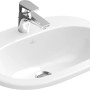 Weißes Villeroy & Boch O.Novo Einbauwaschbecken, 56 cm, mit Hahnloch und Überlauf.
