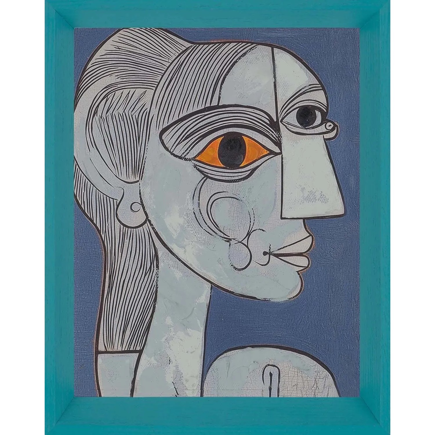Art Universe Leinwandbild Abstract Blue Lady 23x28 cm