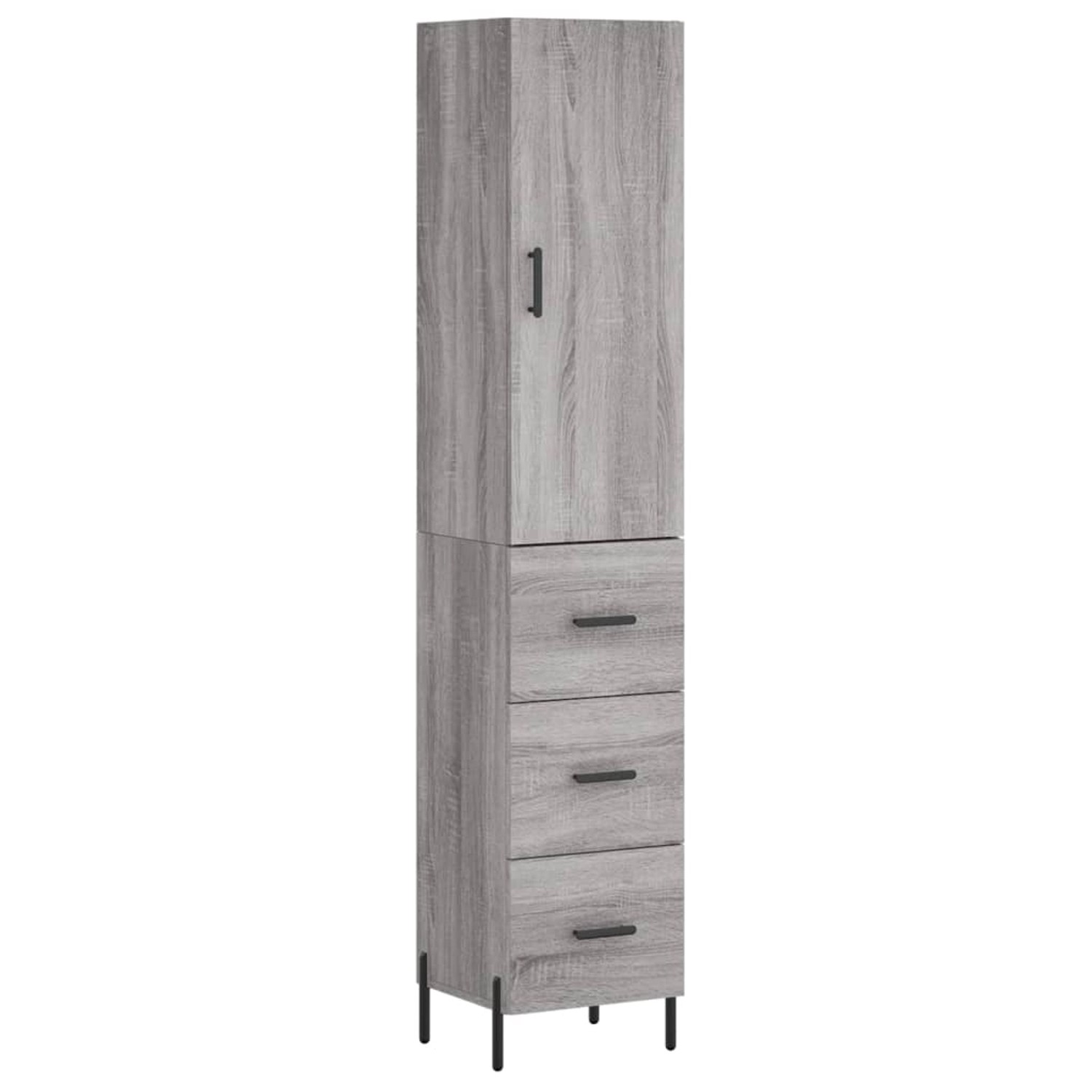 vidaXL Highboard Grau Sonoma 34,5x34x180 cm Holzwerkstoff 3198863 günstig online kaufen