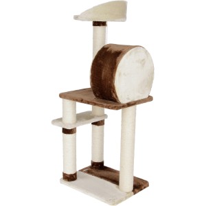 Kerbl Kratzbaum Planet X mit Sisalstämmen, Liegeflächen und Höhle für Katzen.