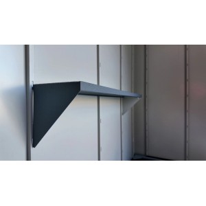 Weka Metall-Regal Gary, 100 cm, anthrazit, für Metallgerätehäuser, zur effizienten Stauraumnutzung.