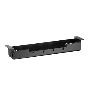SOTECH CAVO Kabelwanne, schwarz matt, aus Stahl, horizontal zur Untertischmontage für Kabelmanagement.