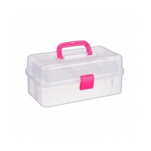 Relaxdays Aufbewahrungsbox Kunststoff Pink 9 Fächer 14 x 33 x 19,5 cm 0,6 kg