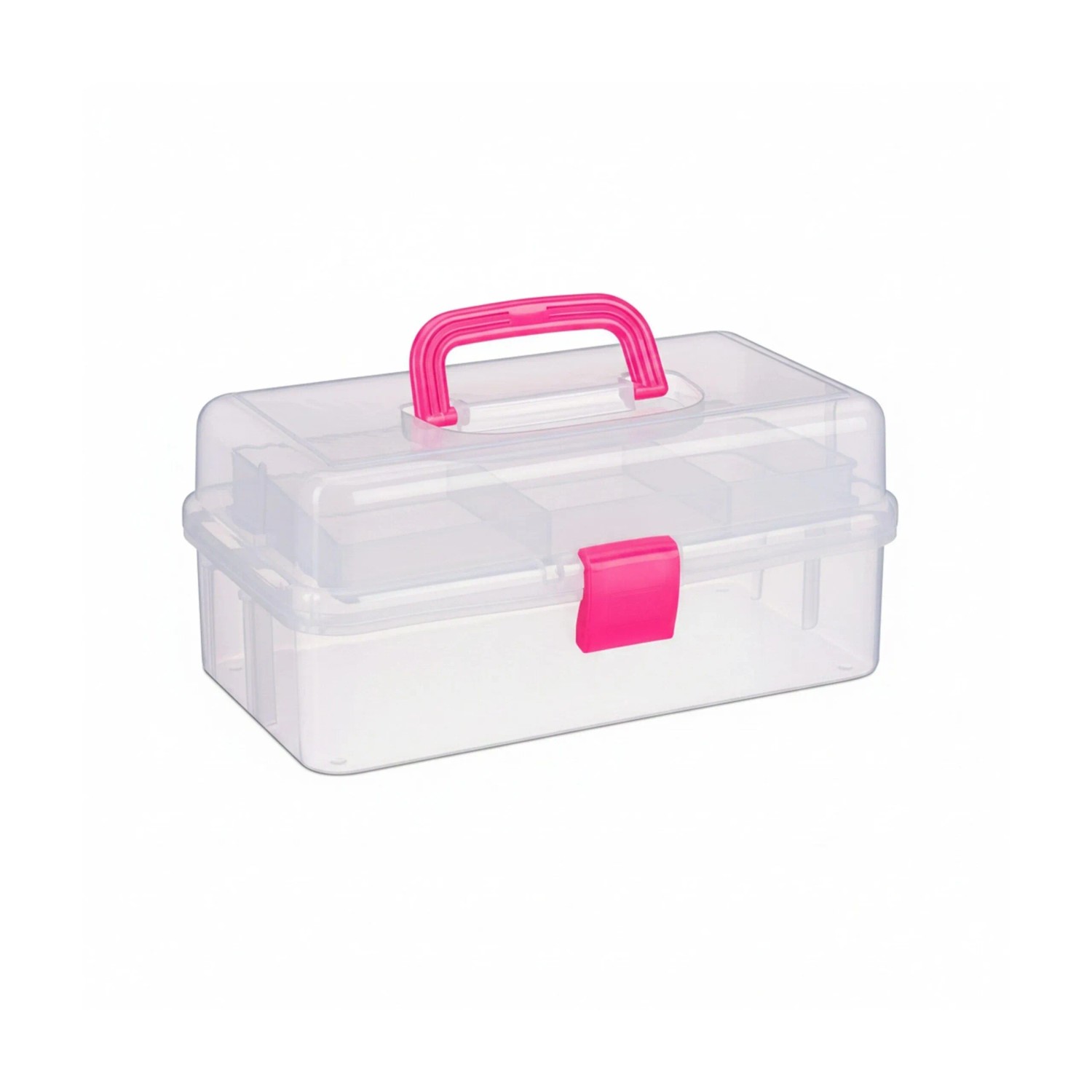 Relaxdays Aufbewahrungsbox Kunststoff Pink 9 Fächer 14 x 33 x 19,5 cm 0,6 kg