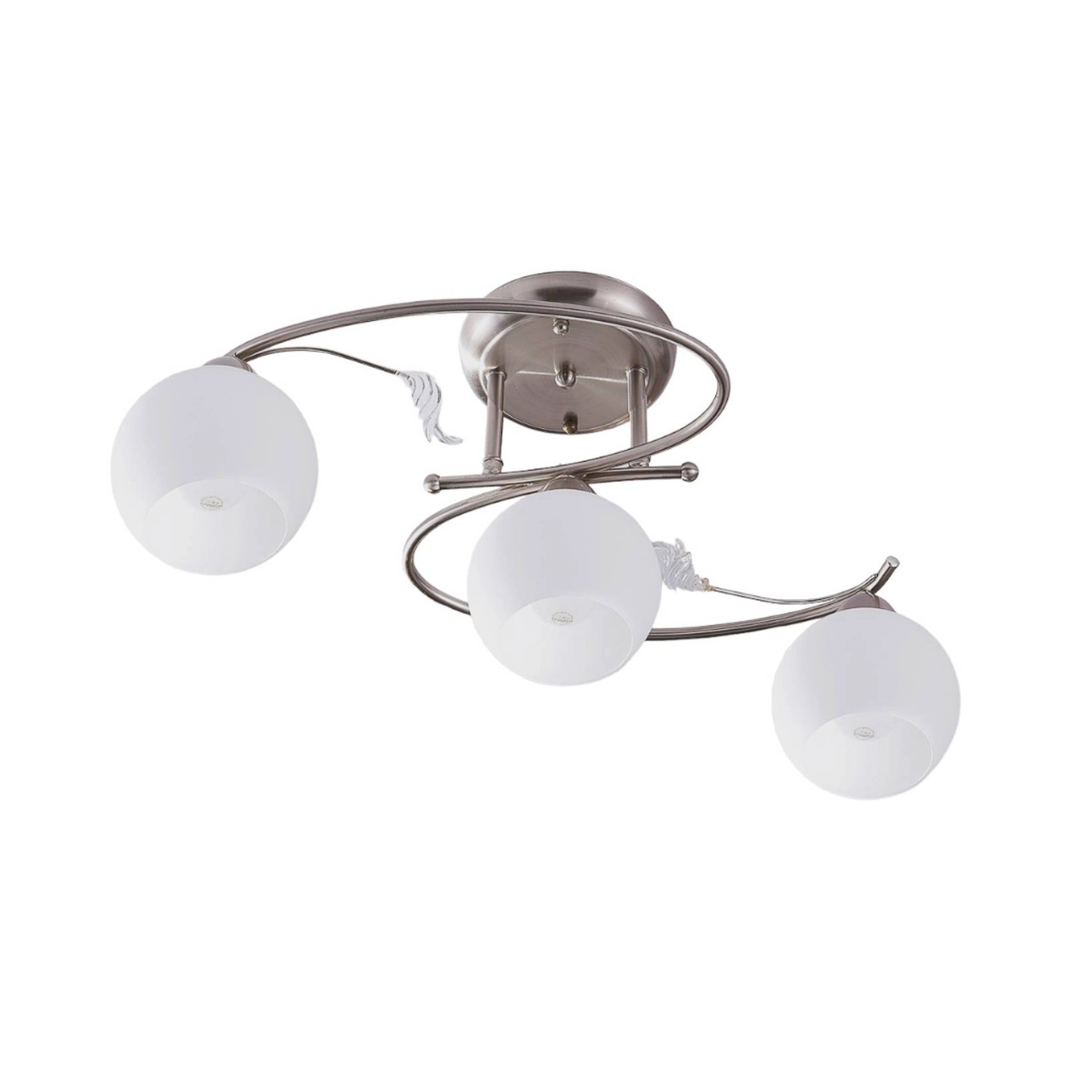 Lindby Deckenlampe Svean 9620764 Modern in Alu aus Glas 3-flammig E14 Wohnzimmerleuchte