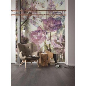 Wohnraum mit Sanders & Sanders Fototapete Blumen Multicolor 200x250 cm.