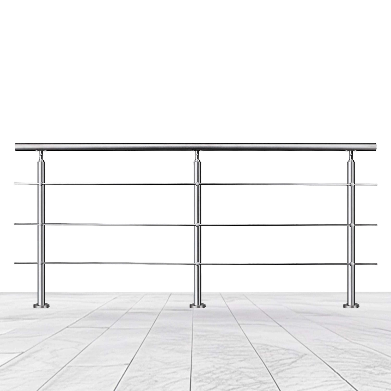 Duschparadies Edelstahl Geländer 220 cm mit 3 Querstäben für Innen und Außen