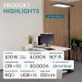 LUXULA LED Stehleuchte 100W 7000lm Bürostehleuchte Up- Downlight Augenschonend UGR16 CRI98 4000K Neutralweiß Dimmbar Stehlampe Schwarz_2