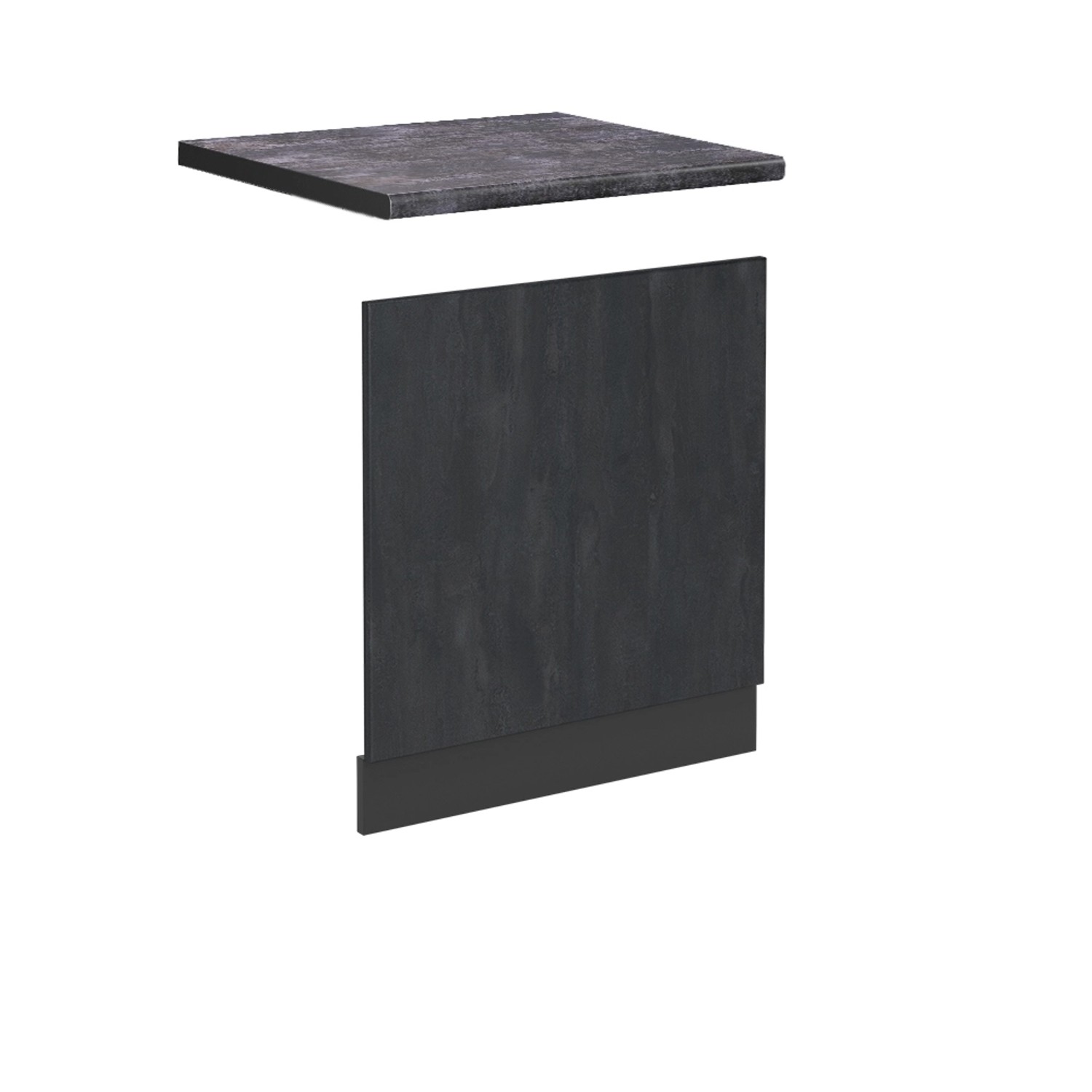 Vicco Frontblende R-Line Geschirrspüler Fronttür Schwarz Beton/Anthrazit 60 cm AP Anthrazit
