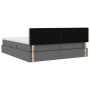 vidaXL Bett mit LED-Lichtleisten Dunkelgrau 200 x 200 cm Stoff 3371592_14