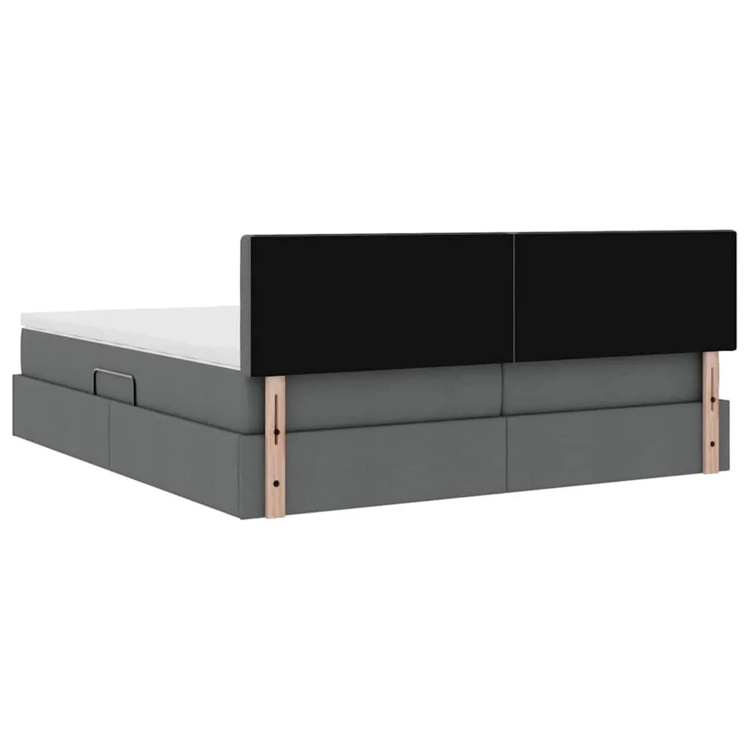 vidaXL Bett mit LED-Lichtleisten Dunkelgrau 200 x 200 cm Stoff 3371592_14