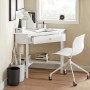 Weißer SoBuy Schreibtisch FWT31-W mit Schublade und Ablage für Arbeitszimmer.
