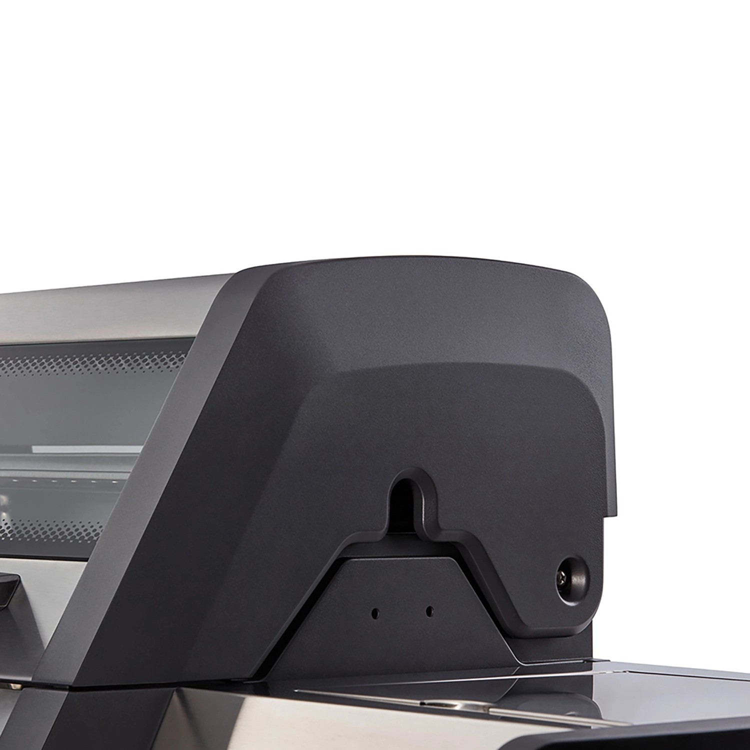 Detailansicht des Enders Gasgrill Monroe Pro 4 SIK Turbo mit Seitenkocher und Glasdeckel.