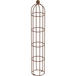 Unbeschichteter, kleiner Eleo Obelisk Messina aus Metall, eine dekorative Rankhilfe für den Garten.