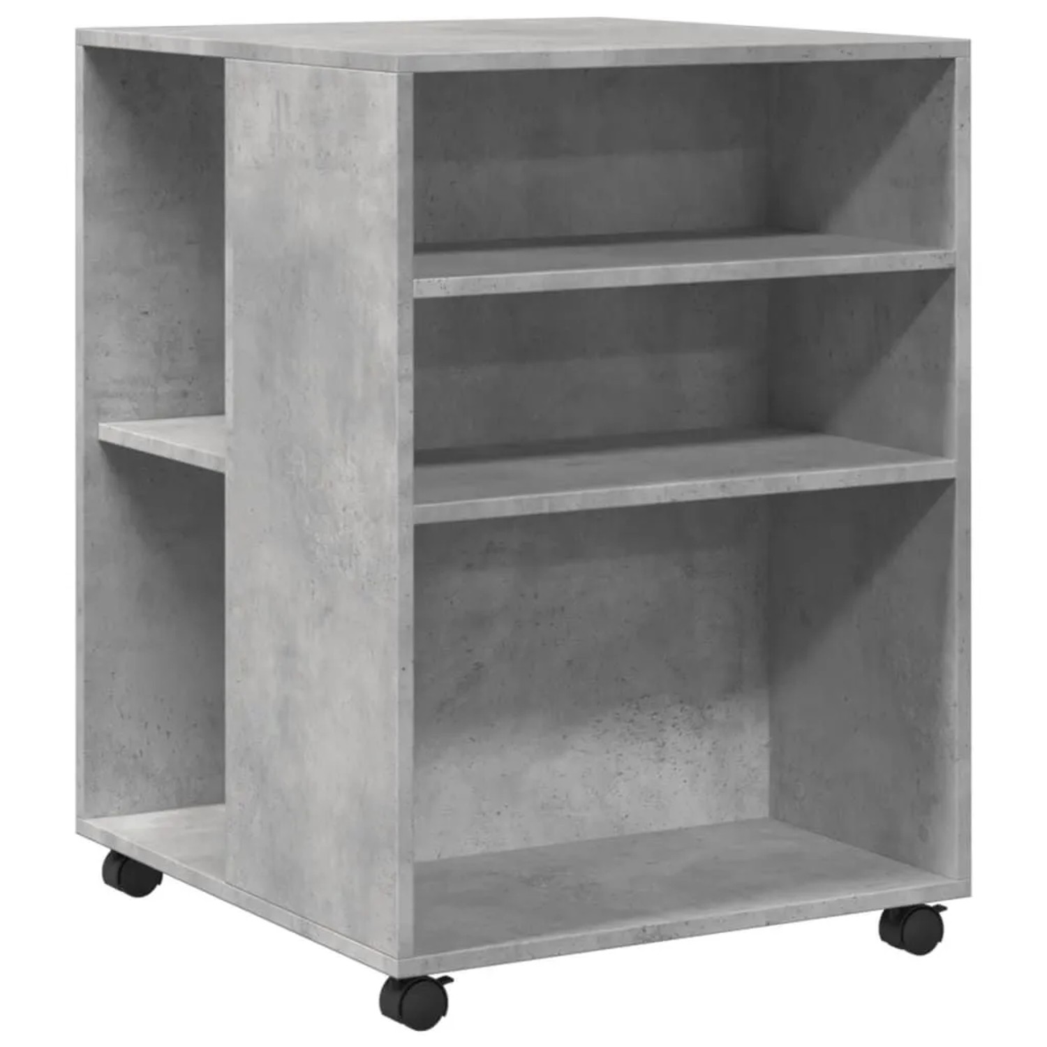 vidaXL Beistelltisch mit Rollen Betongrau 55x60x78 cm Holzwerkstoff 853158