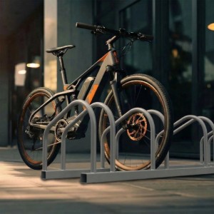 Relaxdays Fahrradständer Stahl Silber für 4 Fahrräder Boden und Wandmontage 27 cm x 101 cm x 24 cm