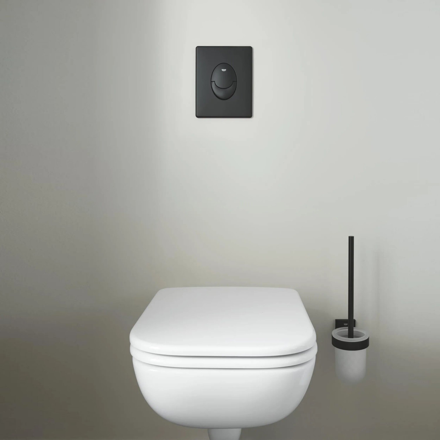 Grohe Start WC-Drückerplatte in Matt Schwarz, 156x197mm, für 2-Mengen-Spülung.