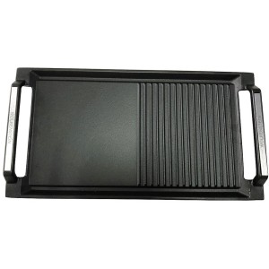Wolkenstein Grillpfanne GP 1W aus Gusseisen mit glatter und geriffelter Bratfläche.
