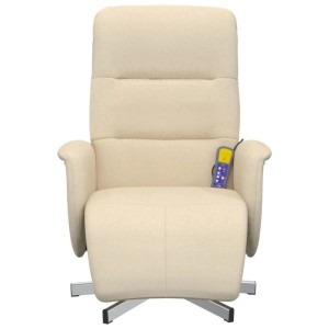 vidaXL Massagesessel mit Fußteil Creme Stoff 356579