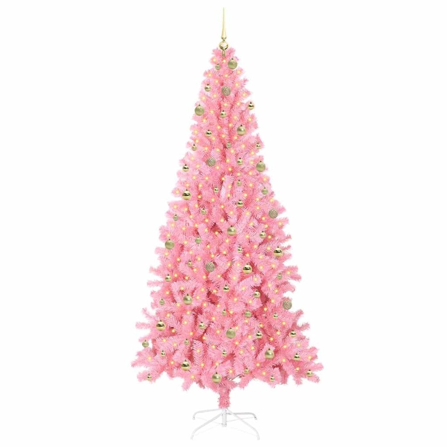 vidaXL Weihnachtsbaum mit 300 LEDs mit Ständer Rosa 240 cm PVC 3396451