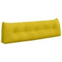 Gelbes vidaXL Rückenkissen aus Samt, 160 cm breit, mit Knopfdetails für Bett oder Sofa.