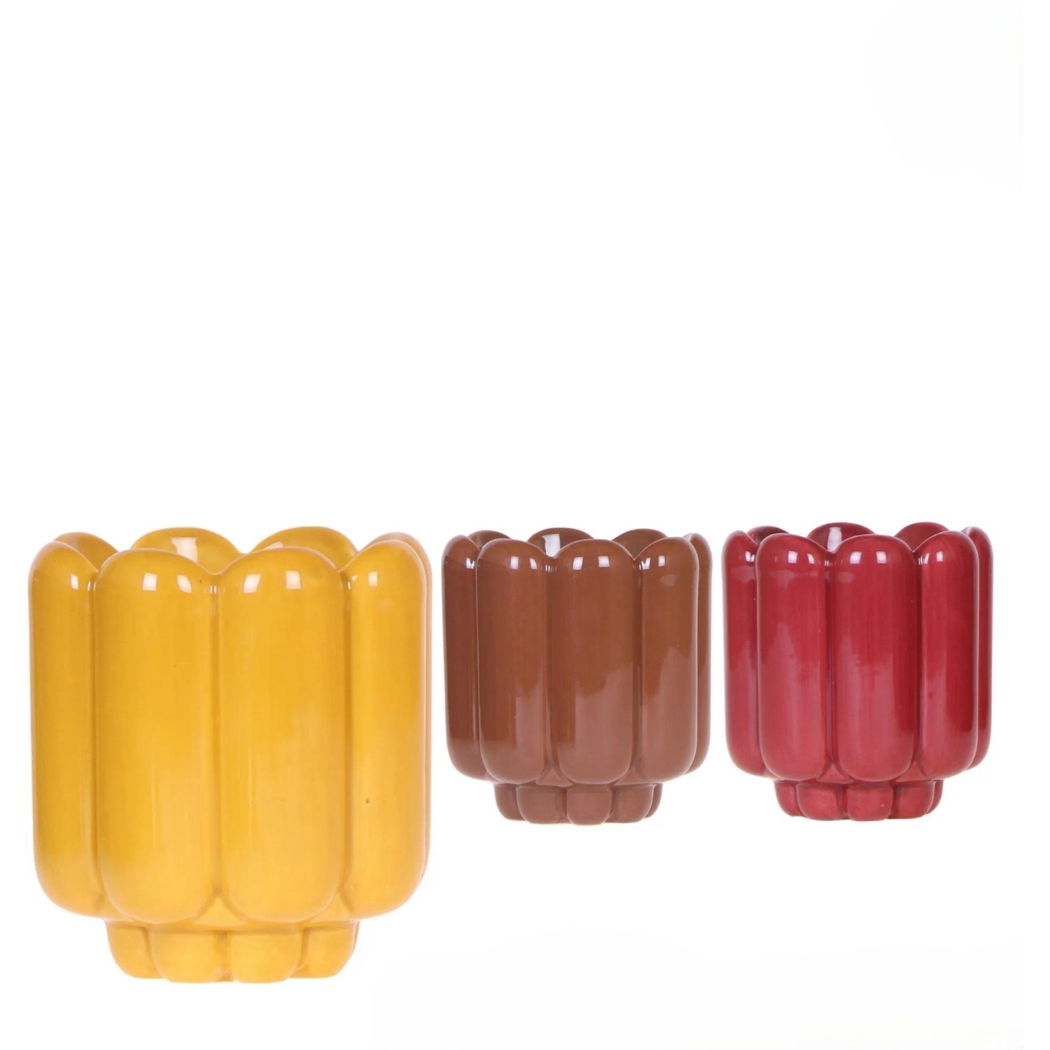 Keramik-Übertopf Retro Sortiert Topf-Ø ca. 9 cm