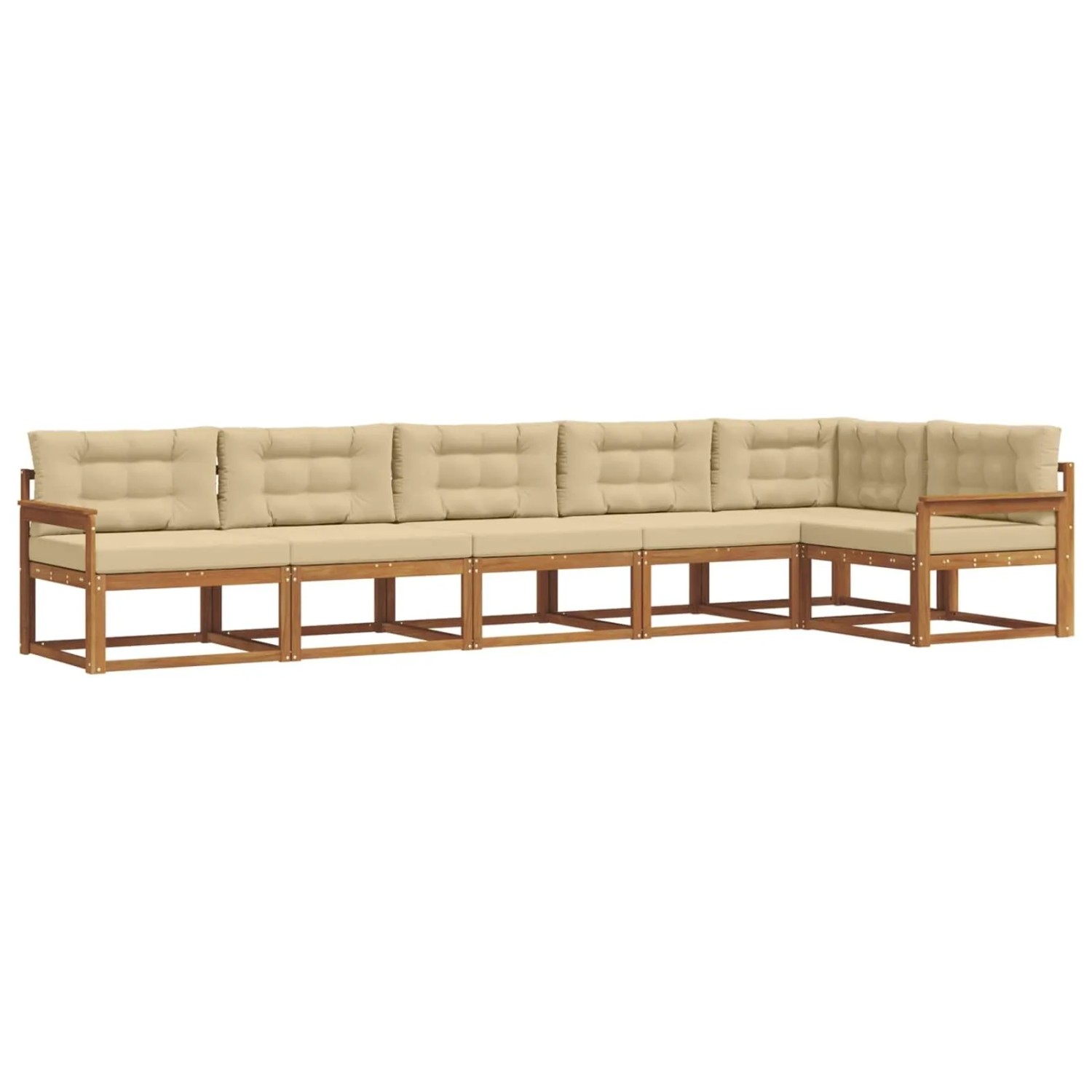 vidaXL Outdoor-Sofagarnitur mit Kissen 6-Tlg Natur und Beige 3367641
