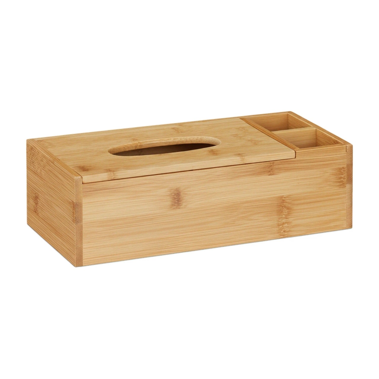 Relaxdays Tuchspender Bambus Natur mit 2 Fächern 9 cm x 30,5 cm x 14,5 cm 0,65 kg