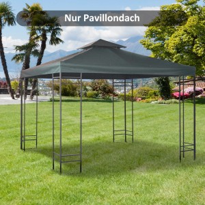 Outsunny Ersatzdach, kohlegrau, 3x3m. Pavillon Dach für Sonnenschutz im Garten.