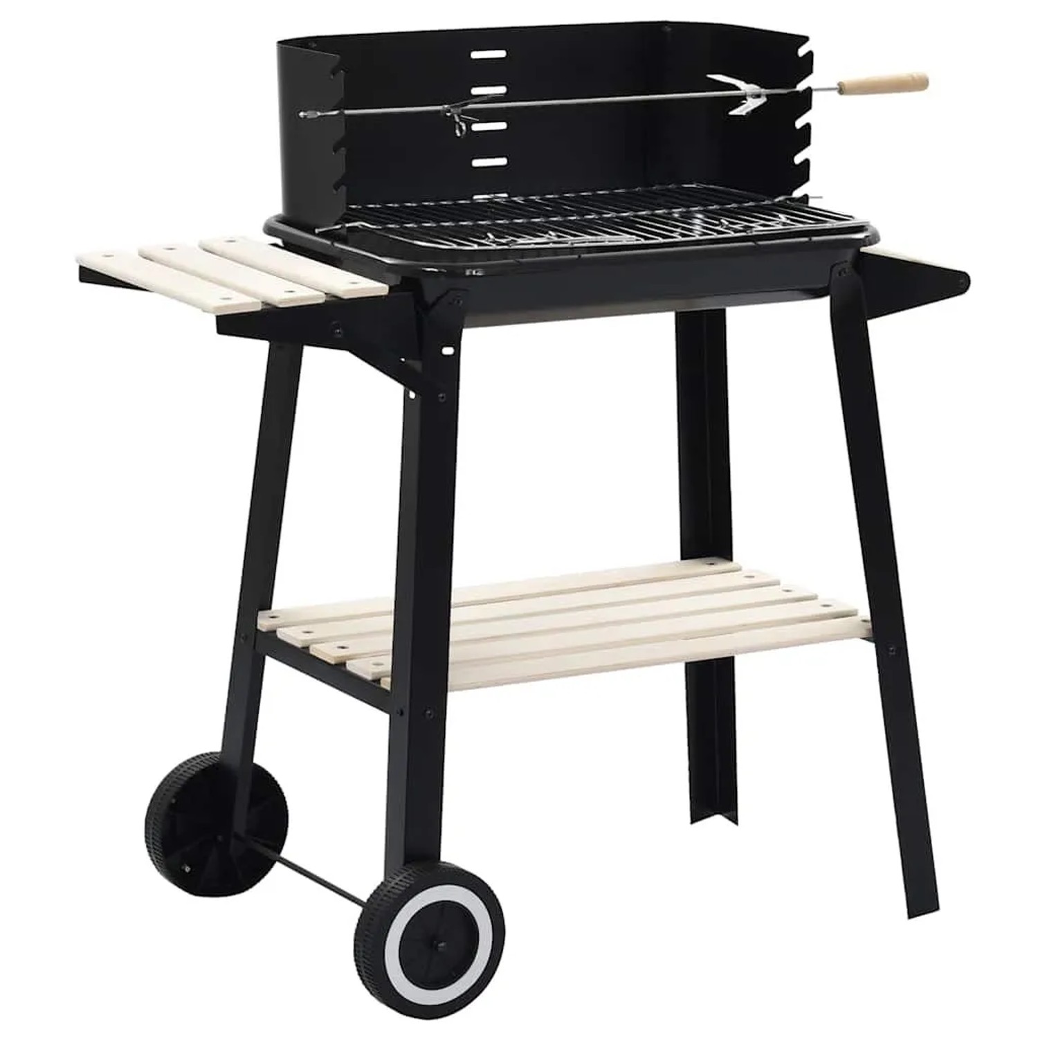 vidaXL Holzkohlegrill Standgrill mit Rädern 45367