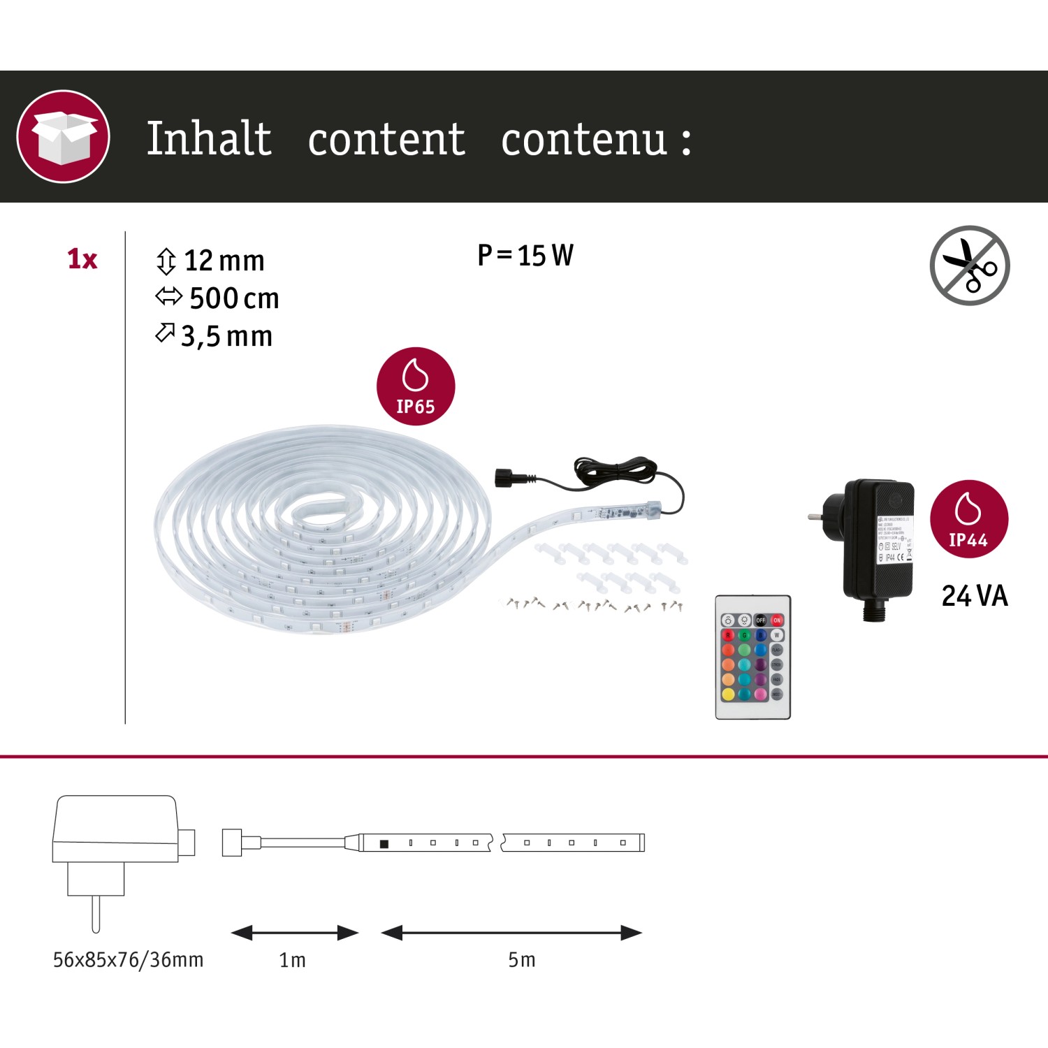Paulmann Wasserdichter LED Streifen SimpLED RGB 5 m IP65 kaufen bei OBI