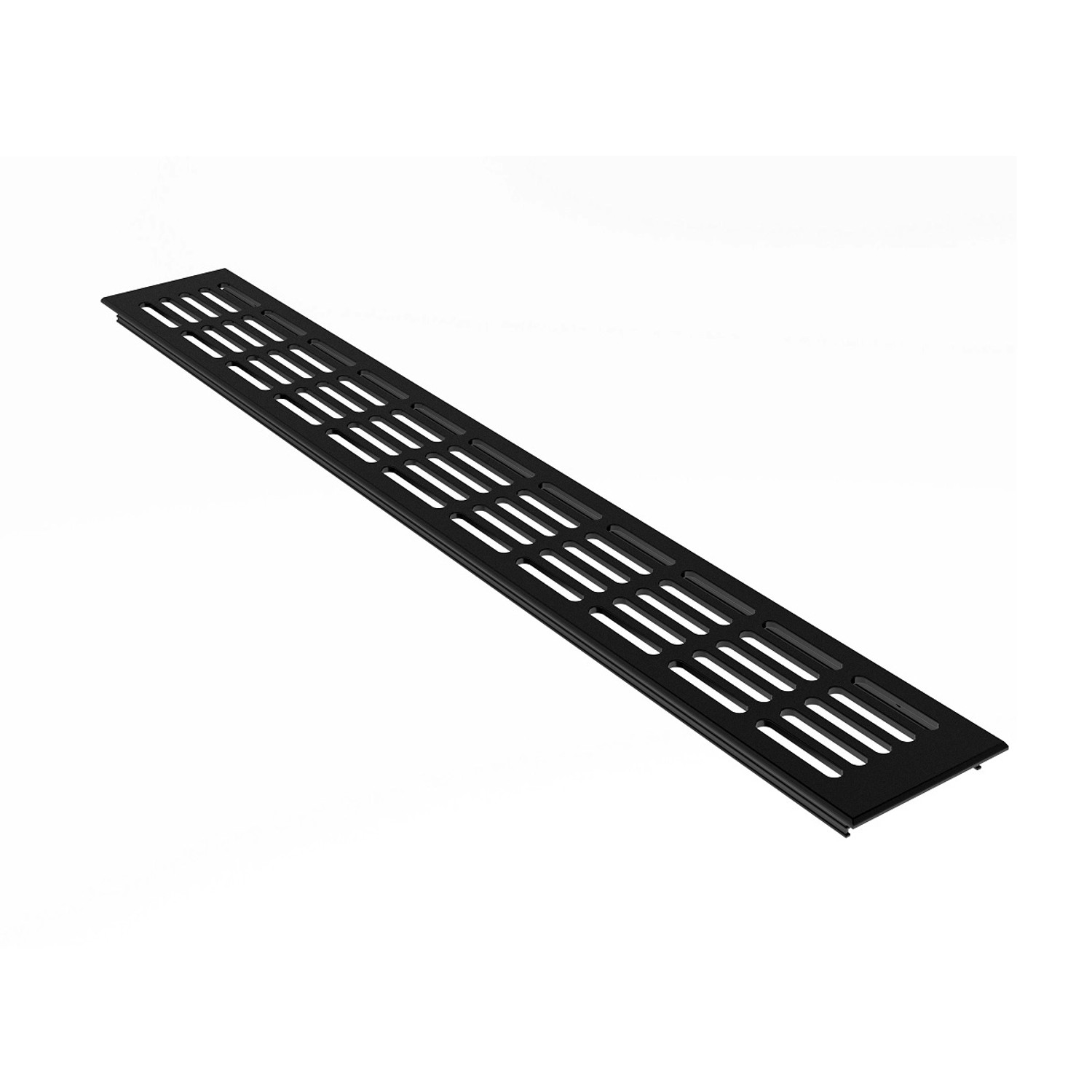 MS Beschläge Belüftungsgitter 80 x 400 mm Alu Schwarz RAL 9005 günstig online kaufen