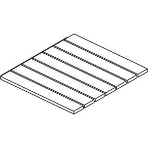 Holzfliese Bangkirai, 50x50cm, FSC®-zertifiziert, geriffelte Oberfläche für mehr Rutschsicherheit.