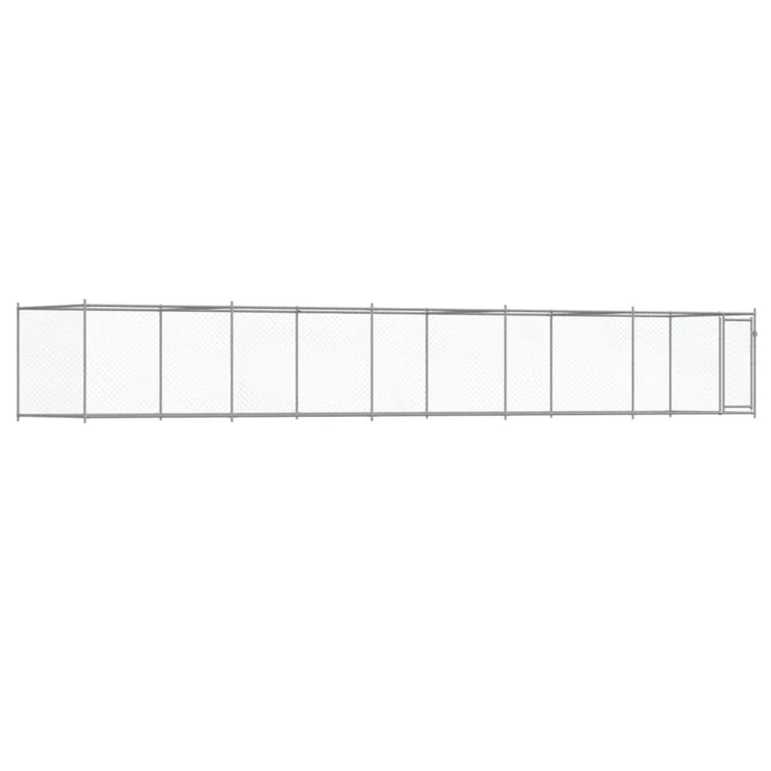 vidaXL Hundezwinger mit Tür Grau 10x2x1,5 m Verzinkter Stahl 3209581