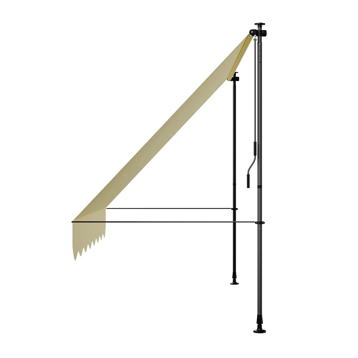 Beige Klemmmarkise Kapstadt 250x120cm, flexibler Sonnenschutz für Balkon und Terrasse.