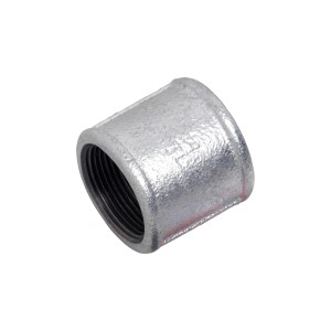 Verzinkte Temperguss-Muffe mit beidseitigem Innengewinde 38,9 mm für Pumpenzubehör.