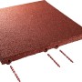 Fallschutzplatte rotbraun, 50x50x3 cm, mit Steckverbindungen für Terrasse & Spielplatz.